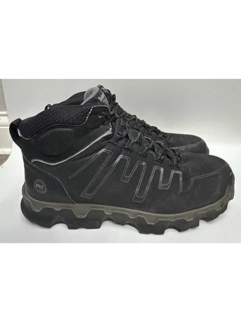 Timberland PRO Powertrain Sport Alloy Toe Mid Work Boots Mens Size 13 W Black
